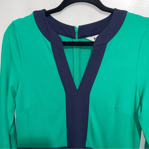 Boden Dress Womens Size 8 R US Catherine Ponte Colorblock Kelly Green Navy Blue - Picture 8 of 13